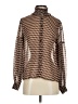 MNG Houndstooth Brown Long Sleeve Blouse Size 4 - photo 1