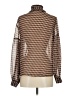 MNG Houndstooth Brown Long Sleeve Blouse Size 4 - photo 2