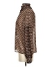 MNG Houndstooth Brown Long Sleeve Blouse Size 4 - photo 5