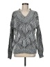 Unbranded 100% Polyester Chevron-herringbone Silver Black Pullover Sweater Size M - photo 1