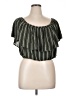 Torrid 100% Rayon Stripes Green Short Sleeve Top Size 1X Plus (1) - photo 1