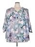 Torrid 100% Polyester Floral Gray 3/4 Sleeve Blouse Size 4X Plus (4) - photo 1