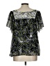 Worthington 100% Polyester Green Short Sleeve Blouse Size L - photo 2