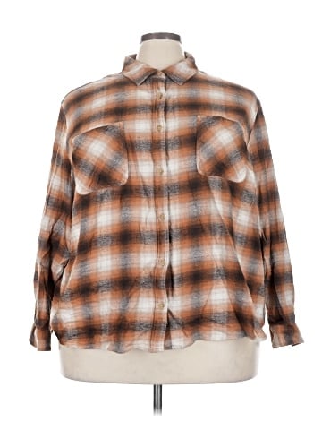 a.n.a. A New Approach Long Sleeve Button-Down Shirt (view 1)