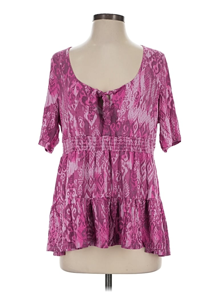 Pre-owned Torrid Short Sleeve Blouse In Purple