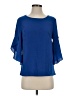 Shein 100% Polyester Blue 3/4 Sleeve Blouse Size S - photo 1
