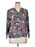 Apt. 9 100% Rayon Floral Multi Color Teal 3/4 Sleeve Blouse Size XL - photo 1