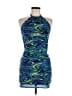 Assorted Brands Graphic Blue Cocktail Dress Size L - photo 1