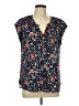 Daniel Rainn 100% Polyester Black Short Sleeve Blouse Size L - photo 1