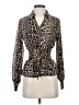 Ember 100% Polyester Animal Print Brown Long Sleeve Blouse Size S - photo 1