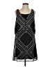 Halo 100% Polyester Argyle Black Cocktail Dress Size S - photo 1