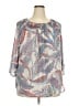 Chaps 100% Polyester Gray 3/4 Sleeve Blouse Size 2X - photo 1