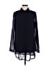 milla Black Blue Long Sleeve Blouse Size L - photo 1