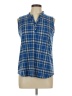 Claudia Richard Blue Sleeveless Blouse Size L - photo 1