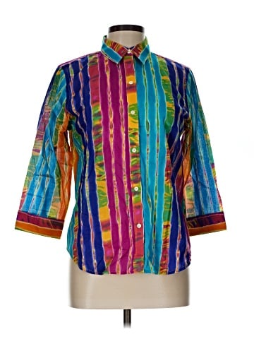 Lauren by Ralph Lauren 3/4 Sleeve Button-Down Shirt (view 1)