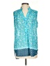 Tacera 100% Polyester Blue Sleeveless Blouse Size S - photo 1