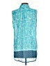 Tacera 100% Polyester Blue Sleeveless Blouse Size S - photo 2