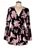 Lily Rose 100% Polyester Floral Black Romper Size L - photo 1