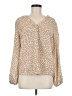Gibson Look Animal Print Tan Long Sleeve Blouse Size M - photo 1
