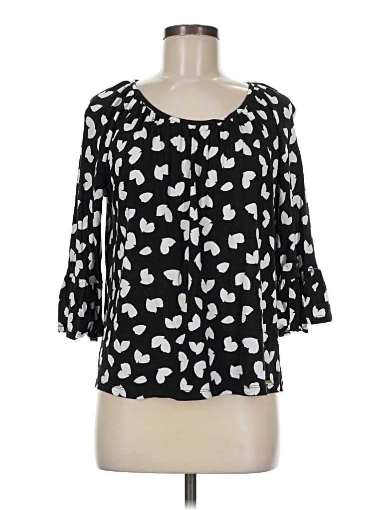 Pre-owned Michael Michael Kors 3/4 Sleeve Blouse In Black