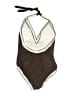 Ekouaer Chevron-herringbone Brown One Piece Swimsuit Size XL - photo 2