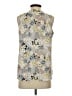 Calvin Klein 100% Polyester Gray Sleeveless Blouse Size S - photo 2