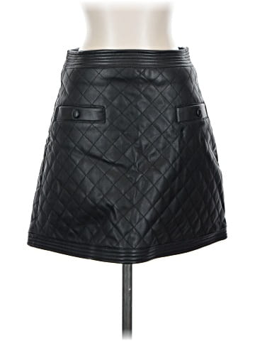 Aqua Faux Leather Skirt (view 1)