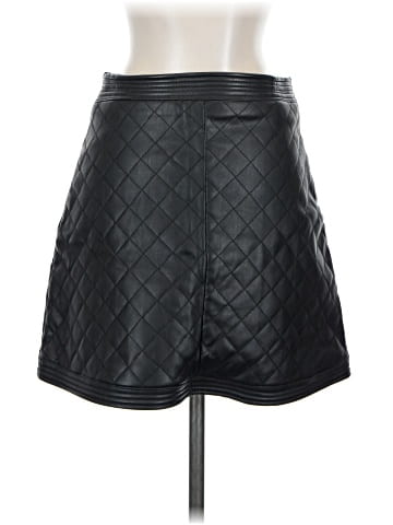Aqua Faux Leather Skirt (view 2)