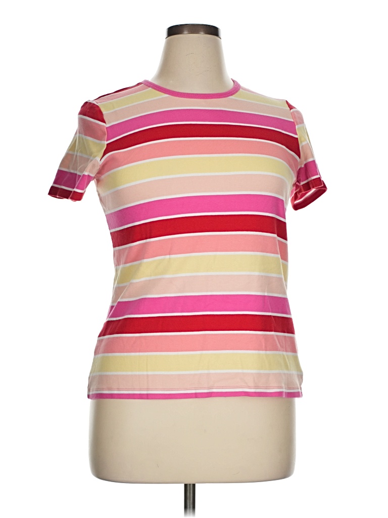 Pre-owned Lands' End Short Sleeve T-shirt In Pink