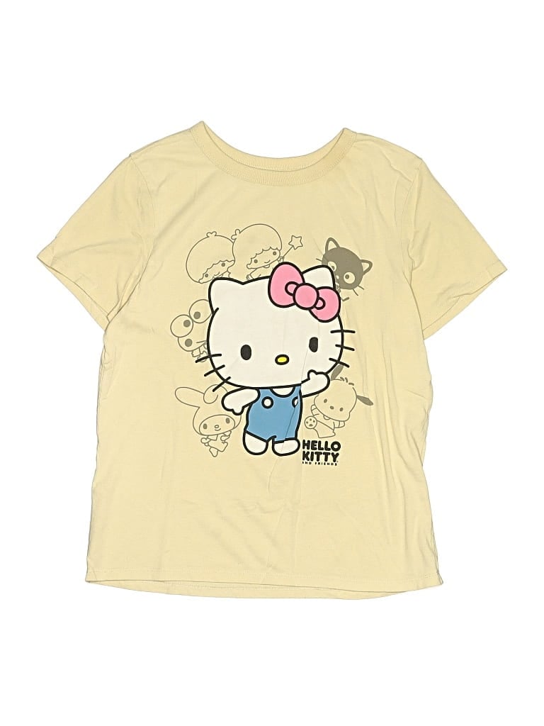 Pre-owned Hello Kitty Kids' Short Sleeve T-shirt In Yellow