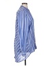 Max Studio 100% Rayon Stripes Blue Long Sleeve Button-Down Shirt Size XL - photo 4