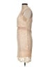 Main Strip 100% Polyester Tan Cocktail Dress Size L - photo 5