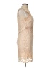 Main Strip 100% Polyester Tan Cocktail Dress Size L - photo 4