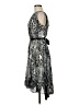 Sandra Darren 100% Polyester Animal Print Gray Cocktail Dress Size 8 - photo 5