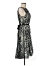 Sandra Darren 100% Polyester Animal Print Gray Cocktail Dress Size 8 - photo 4