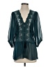 Black Rainn Teal 3/4 Sleeve Blouse Size S - photo 1