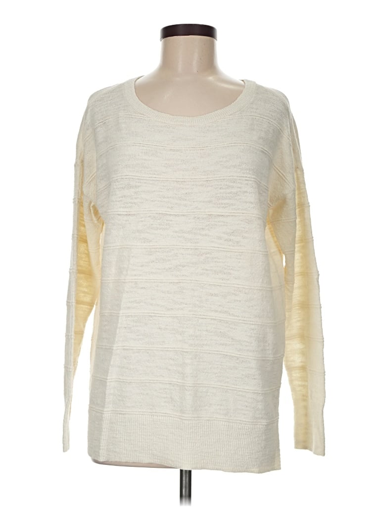 Pre-owned Ann Taylor Loft Pullover Sweater In Ivory