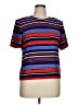 Kasper A.S.L. 100% Polyester Stripes Red Short Sleeve Top Size 14 - photo 1