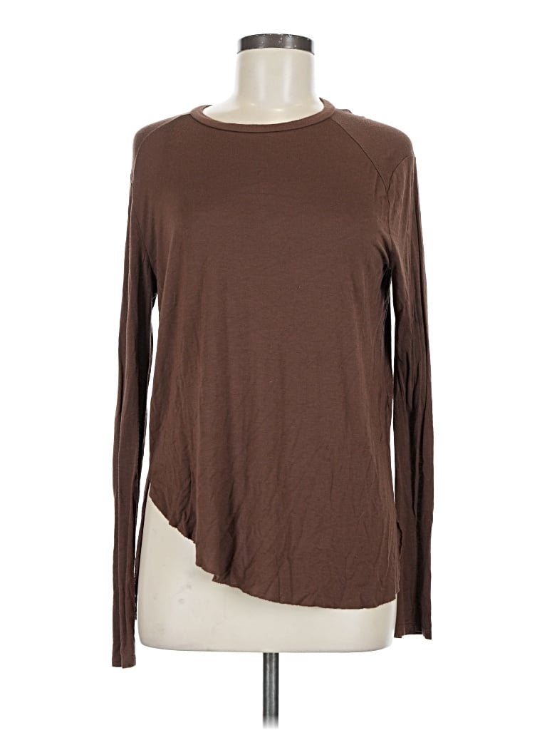 Pre-owned Halogen Long Sleeve T-shirt In Brown