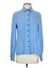 St. John 100% Silk Blue Long Sleeve Silk Top Size 4 - photo 1