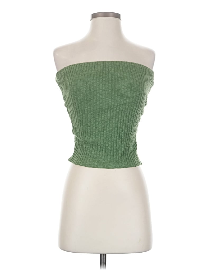 Pre-owned Lulus Sleeveless Top Green Strapless Neckline Tops