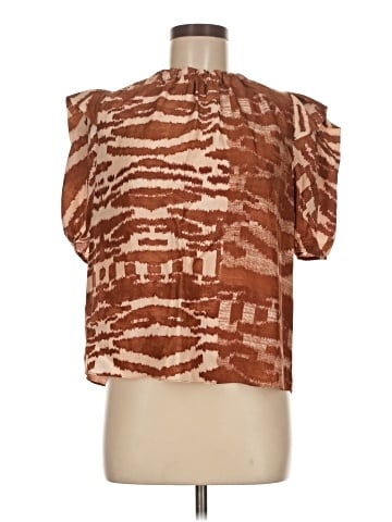 Ulla Johnson Short Sleeve Silk Top (view 1)