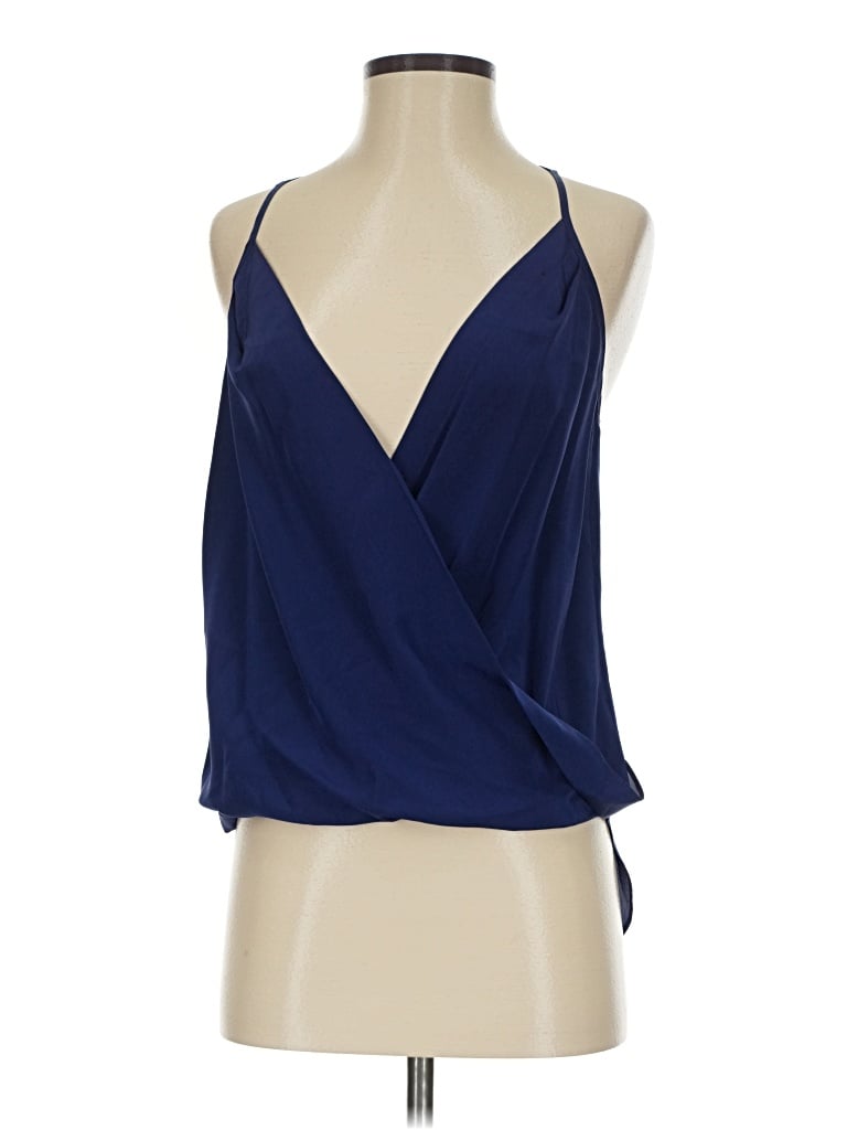 Pre-owned Amanda Uprichard Sleeveless Silk Top Blue Halter Neckline Tops