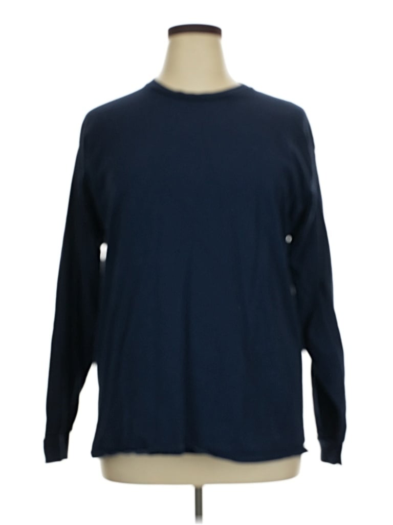 Pre-owned Gildan Long Sleeve T-shirt In Blue