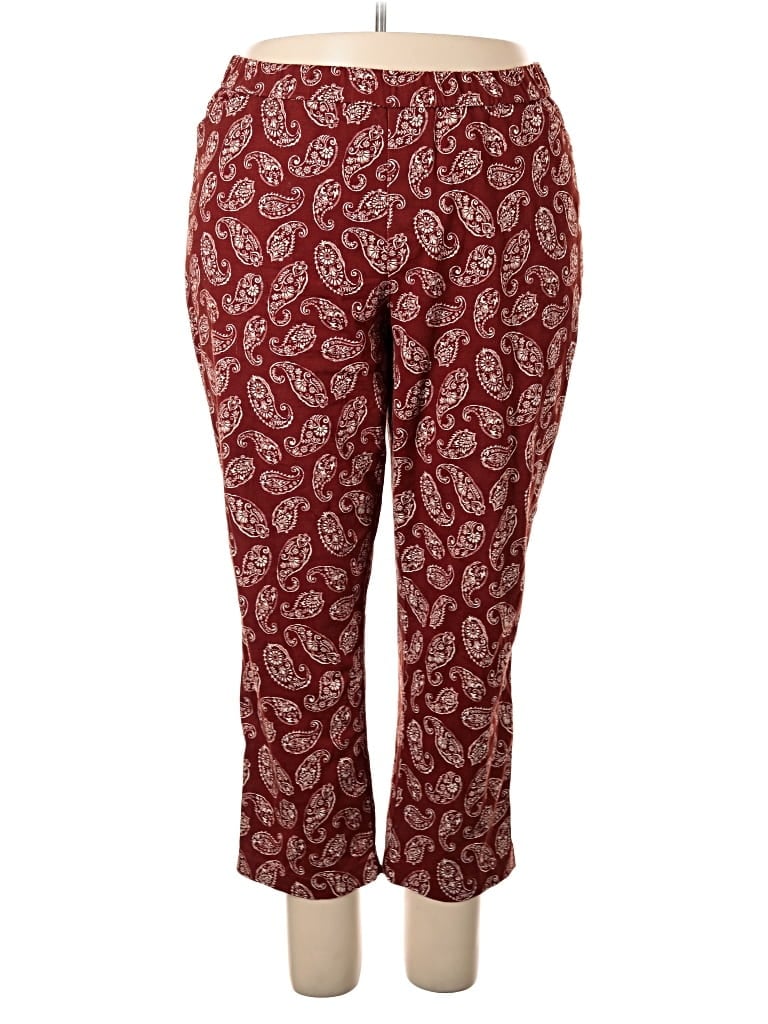 Pre-owned Lands' End Casual Pants In Burgundy