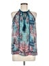Feathers 100% Viscose Blue Sleeveless Blouse Size M - photo 1