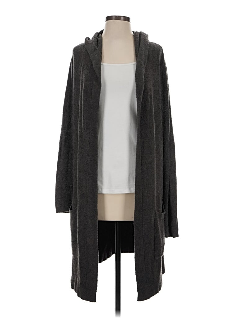 Pre-owned Barefoot Dreams Cardigan Sweater In Gray