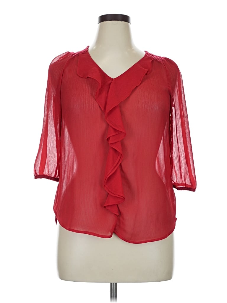 Pre-owned A. Byer 3/4 Sleeve Blouse In Red