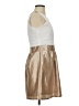 Francesca's 100% Polyester Metallic Tan Casual Dress Size S - photo 4