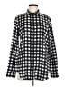 Banana Republic 100% Polyester Checkered-gingham Black Long Sleeve Blouse Size M - photo 1